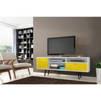 Consolle Mobile TV Moderno Mid-Century da 70,86 Pollici – Supporto TV con Ripiani Aperti