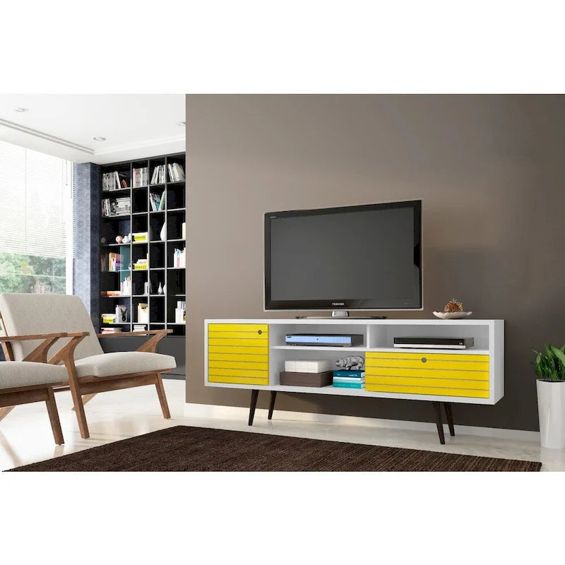 Consolle Mobile TV Moderno Mid-Century da 70,86 Pollici – Supporto TV con Ripiani Aperti