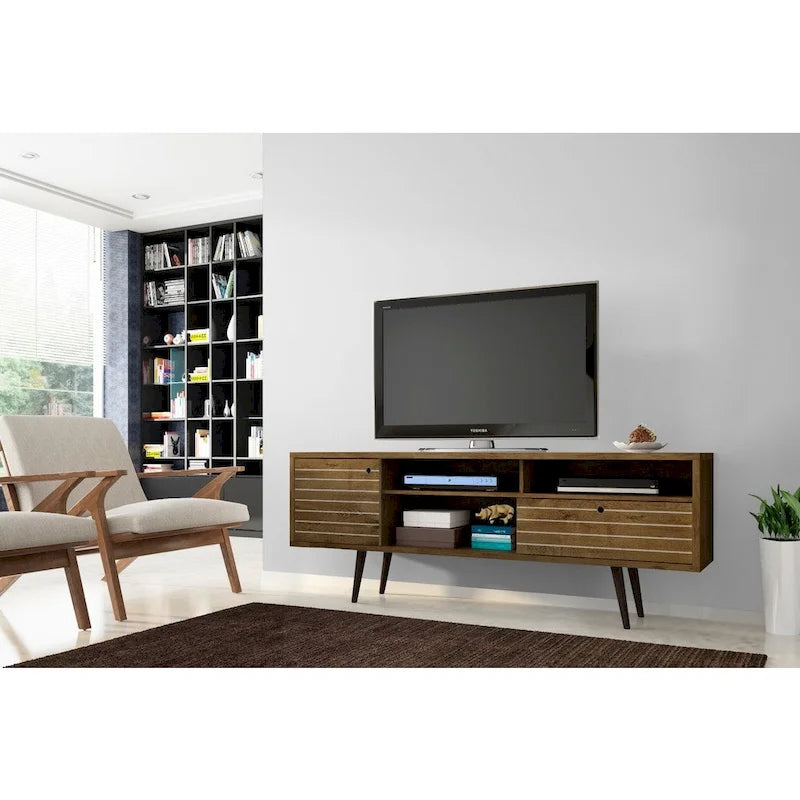 Consolle Mobile TV Moderno Mid-Century da 70,86 Pollici – Supporto TV con Ripiani Aperti