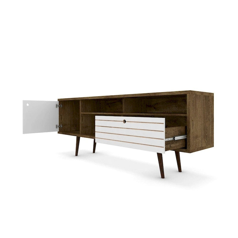 Consolle Mobile TV Moderno Mid-Century da 70,86 Pollici – Supporto TV con Ripiani Aperti