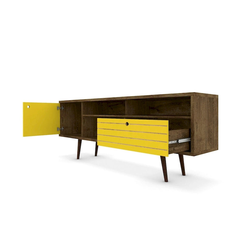 Consolle Mobile TV Moderno Mid-Century da 70,86 Pollici – Supporto TV con Ripiani Aperti