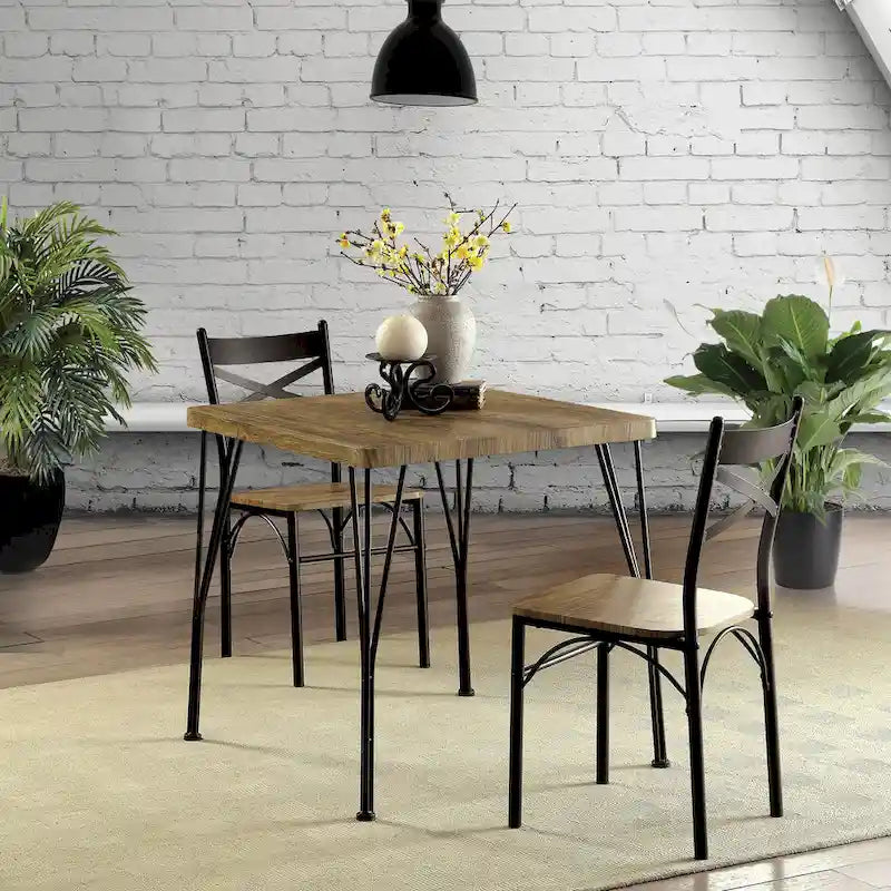 Set da Pranzo 2 Posti Salvaspazio – Tavolo Compatto e 2 Sedie per Appartamenti e Monolocali