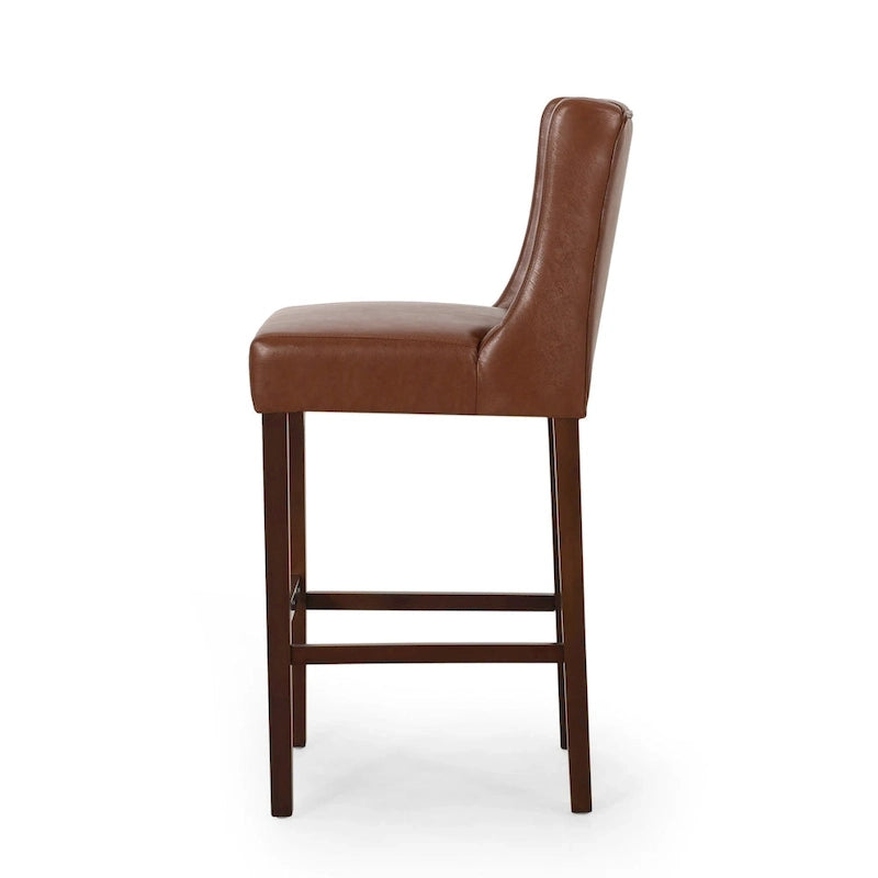 Set di 2 Sgabelli da Bar con Schienale Alto Contemporanei – Sedie da Bar Imbottite Altezza Bancone