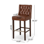 Set di 2 Sgabelli da Bar con Schienale Alto Contemporanei – Sedie da Bar Imbottite Altezza Bancone