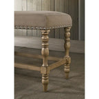 Set da pranzo da 6 pezzi in legno di palude ad altezza bancone con sedie con borchie – Stile rustico