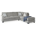 Divano componibile a 2 posti grigio con chaise longue – 279 cm L x 228 cm P x 94 cm A, imbottito, moderno per soggiorno