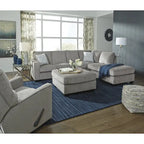 Divano componibile a 2 posti grigio con chaise longue – 279 cm L x 228 cm P x 94 cm A, imbottito, moderno per soggiorno
