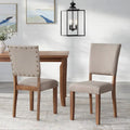 Sedie da pranzo Parson Nailhead set da 2 – Imbottite stile provenzale, design classico