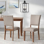 Sedie da pranzo Parson Nailhead set da 2 – Imbottite stile provenzale, design classico