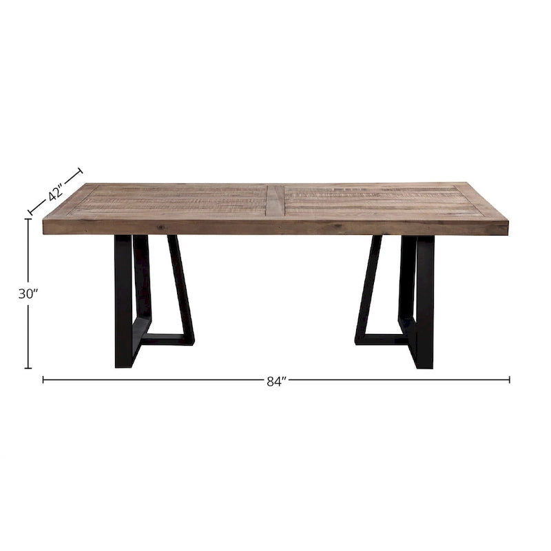 Tavolo da Pranzo Rettangolare in Legno Massello – Stile Rustico, 6-8 Posti, Finitura Naturale