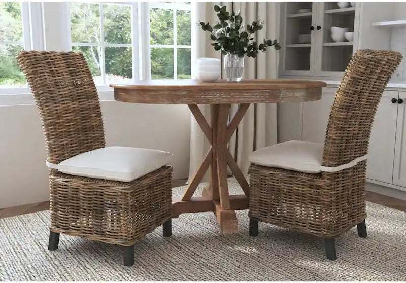 Natural Rattan Cushioned Dining Chairs (Set Of 2) by East at Main