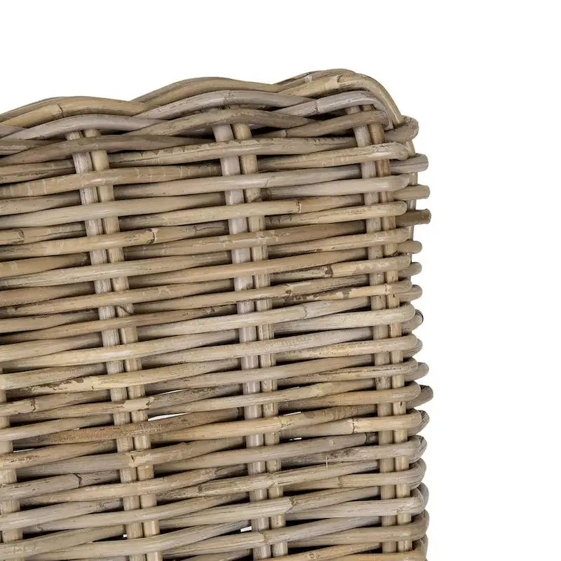 Sedie da pranzo imbottite in rattan naturale – Schienale in tessuto boho, per uso interno ed esterno