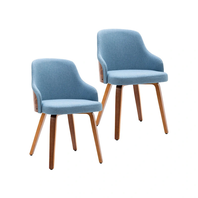 Sedie da pranzo moderne imbottite set da 2 – Seduta imbottita, gambe in legno massello