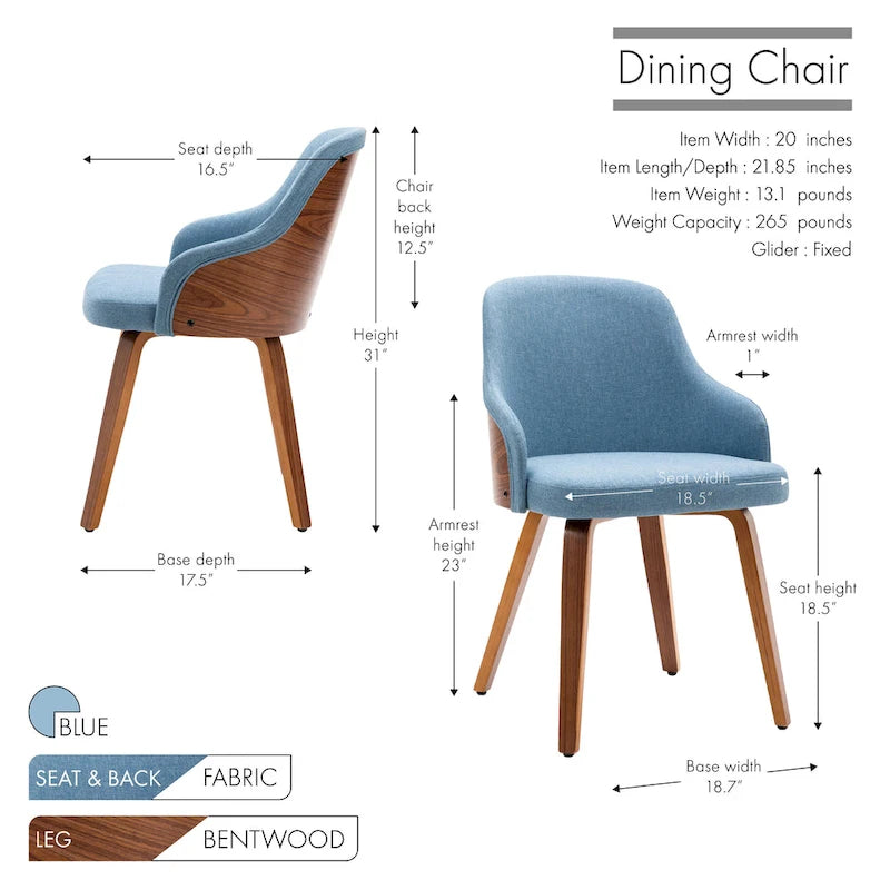 Sedie da pranzo moderne imbottite set da 2 – Seduta imbottita, gambe in legno massello