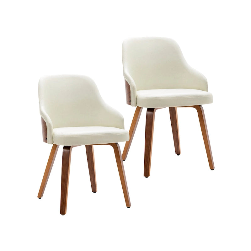Sedie da pranzo moderne imbottite set da 2 – Seduta imbottita, gambe in legno massello