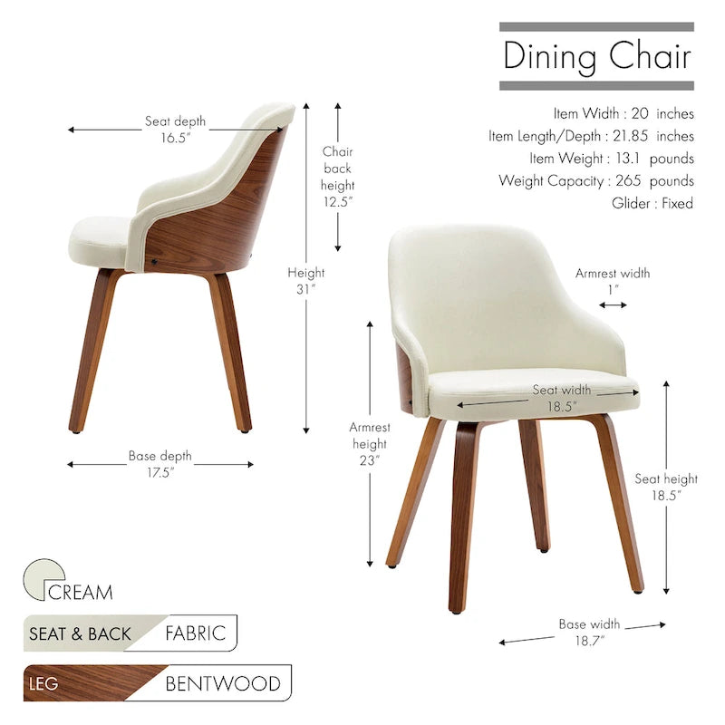 Sedie da pranzo moderne imbottite set da 2 – Seduta imbottita, gambe in legno massello