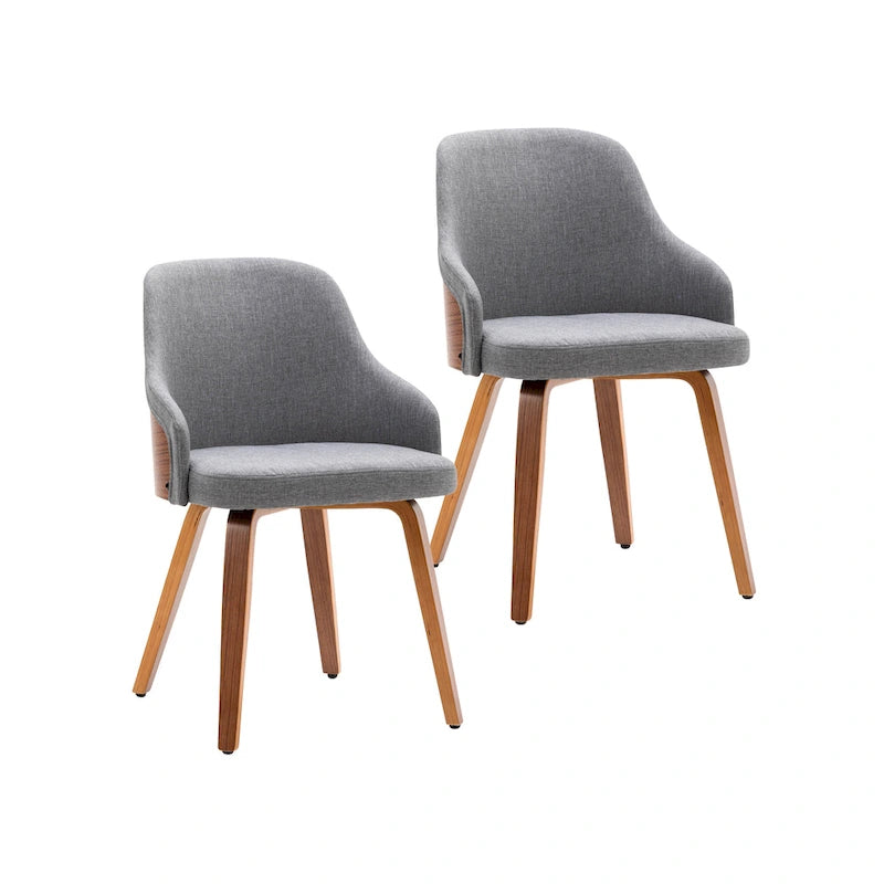 Sedie da pranzo moderne imbottite set da 2 – Seduta imbottita, gambe in legno massello