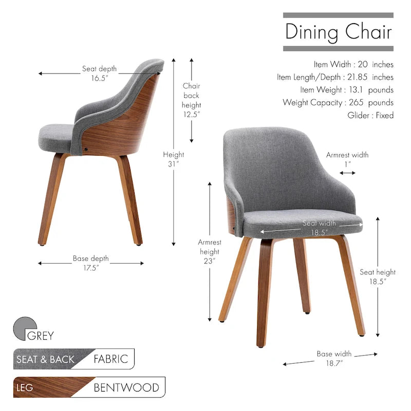 Sedie da pranzo moderne imbottite set da 2 – Seduta imbottita, gambe in legno massello