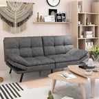 Divano Letto Futon, Divano Pieghevole in Memory Foam Convertibile per Due Posti Letto con Braccioli Regolabili per Piccoli Spazi