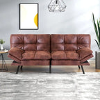 Divano Letto Futon, Divano Pieghevole in Memory Foam Convertibile per Due Posti Letto con Braccioli Regolabili per Piccoli Spazi