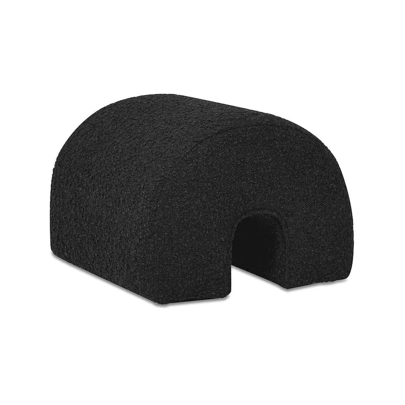 Pouf poggiapiedi imbottito – Tessuto capitonné, poggiapiedi d'accento per salotto