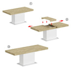 Tavolo da Pranzo Allungabile con Piano in Legno, Computer (Nero/Bianco)