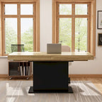 Tavolo da Pranzo Allungabile con Piano in Legno, Computer (Nero/Bianco)