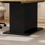 Tavolo da Pranzo Allungabile con Piano in Legno, Computer (Nero/Bianco)
