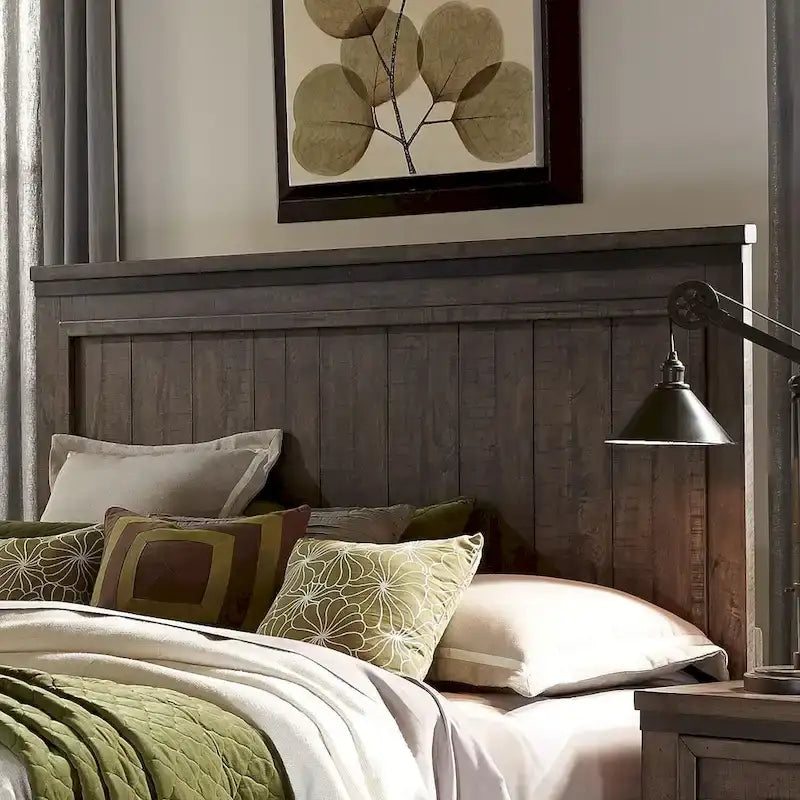 Thornwood Hills Rock Beaten Grey King Panel Headboard