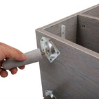 Comodino in legno con cassetto e vano a giorno, set da 2, grigio