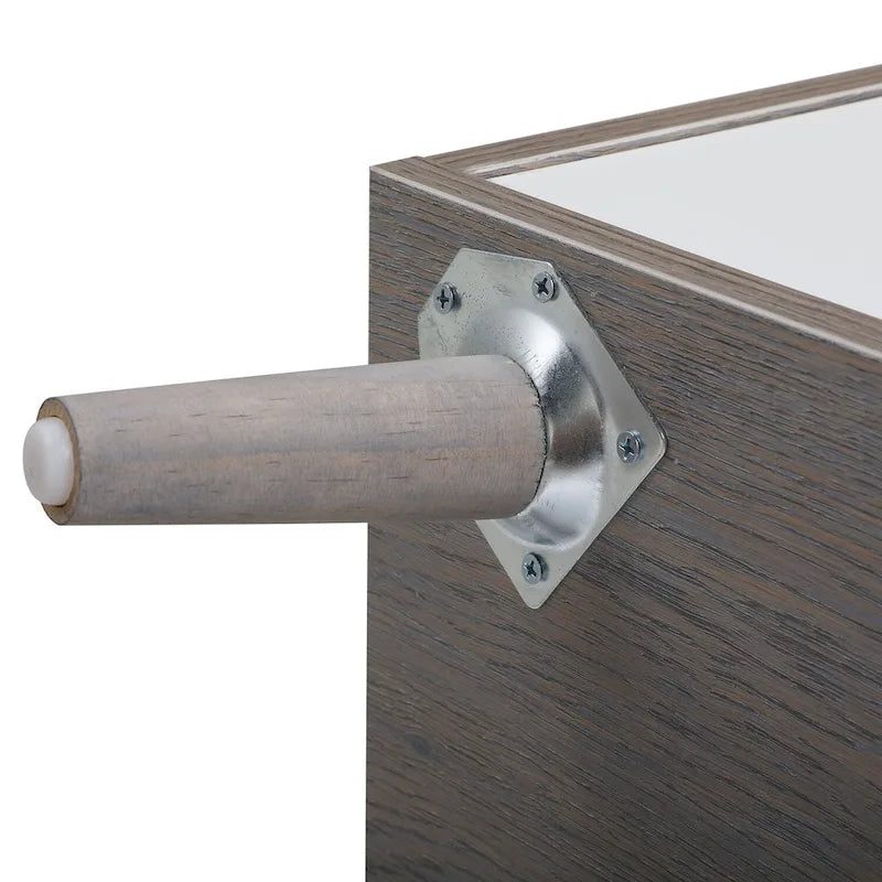 Comodino in legno con cassetto e vano a giorno, set da 2, grigio