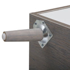 Comodino in legno con cassetto e vano a giorno, set da 2, grigio