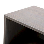 Comodino in legno con cassetto e vano a giorno, set da 2, grigio