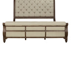 Letto a slitta king size – Finitura tortora polveroso, Stile rustico, Struttura in legno massello