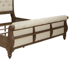 Letto a slitta king size – Finitura tortora polveroso, Stile rustico, Struttura in legno massello