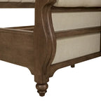 Letto a slitta king size – Finitura tortora polveroso, Stile rustico, Struttura in legno massello