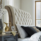 Letto a slitta king size – Finitura tortora polveroso, Stile rustico, Struttura in legno massello