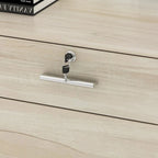 Bancone reception con contenitore con serratura – Texture legno, banco reception per ufficio