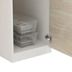 Bancone reception con contenitore con serratura – Texture legno, banco reception per ufficio