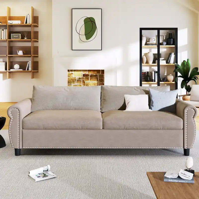 Divano Letto Trasformabile 2-in-1 da 205 cm con Materasso da 160x180x8,5 cm – Divano Convertibile, Soggiorno