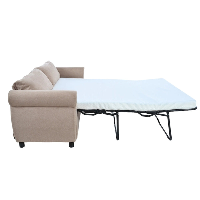 Divano Letto Trasformabile 2-in-1 da 205 cm con Materasso da 160x180x8,5 cm – Divano Convertibile, Soggiorno
