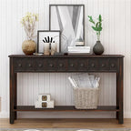 Consolle Rustica Lunga per Ingresso con 4 Cassetti – Stile Rustico, Legno Massiccio, Corridoio