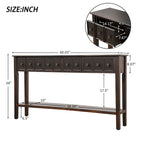 Consolle Rustica Lunga per Ingresso con 4 Cassetti – Stile Rustico, Legno Massiccio, Corridoio