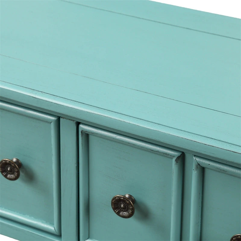 Consolle Rustica Lunga per Ingresso con 4 Cassetti – Stile Rustico, Legno Massiccio, Corridoio