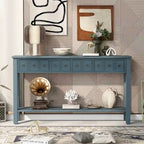 Consolle Rustica Lunga per Ingresso con 4 Cassetti – Stile Rustico, Legno Massiccio, Corridoio