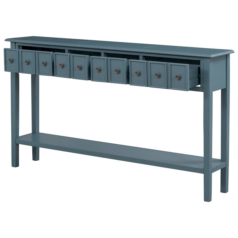 Consolle Rustica Lunga per Ingresso con 4 Cassetti – Stile Rustico, Legno Massiccio, Corridoio