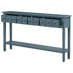Consolle Rustica Lunga per Ingresso con 4 Cassetti – Stile Rustico, Legno Massiccio, Corridoio