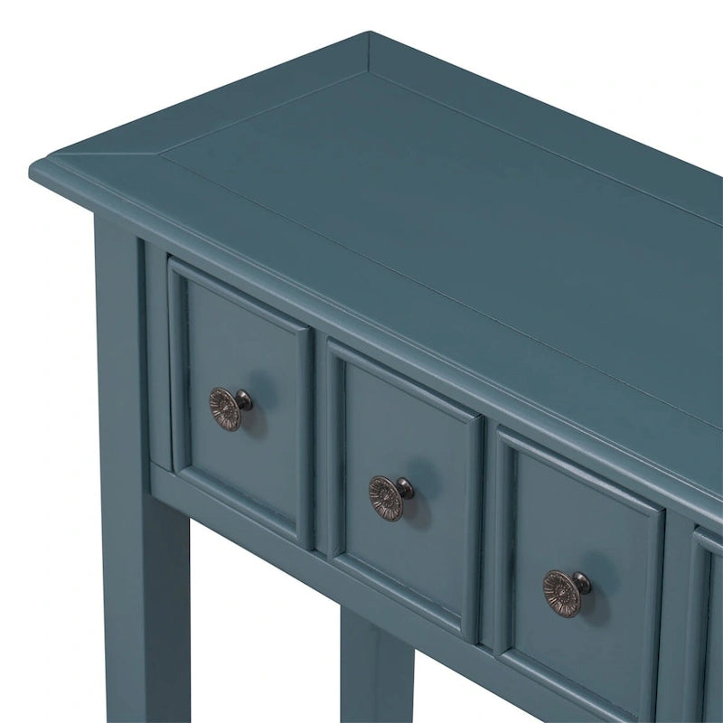 Consolle Rustica Lunga per Ingresso con 4 Cassetti – Stile Rustico, Legno Massiccio, Corridoio