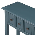 Consolle Rustica Lunga per Ingresso con 4 Cassetti – Stile Rustico, Legno Massiccio, Corridoio