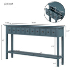 Consolle Rustica Lunga per Ingresso con 4 Cassetti – Stile Rustico, Legno Massiccio, Corridoio